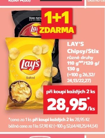 Lay's Chipsy/Stix 110-130 g