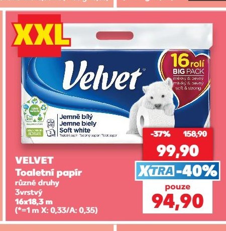 Velvet Toaletní papír 16x18,3 m