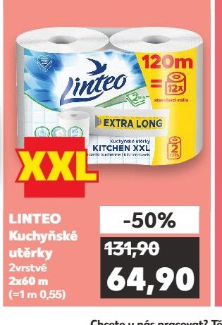 Linteo Kuchyňské utěrky 2x60 m