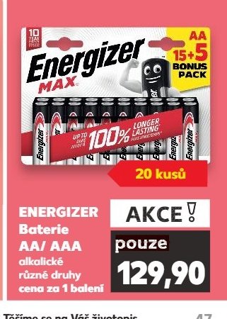 Energizer Baterie AA/AAA 20 kusů
