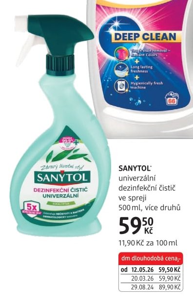 SANYTOL univerzální dezinfekční čistič ve spreji