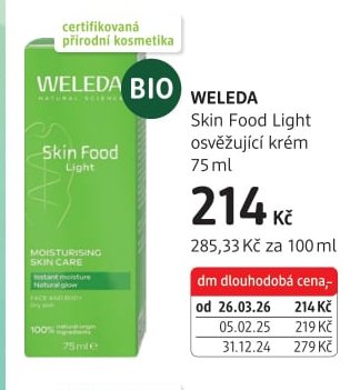 WELEDA Skin Food Light osvěžující krém 75 ml