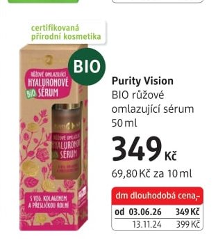 Purity Vision BIO růžové omlazující sérum 50 ml
