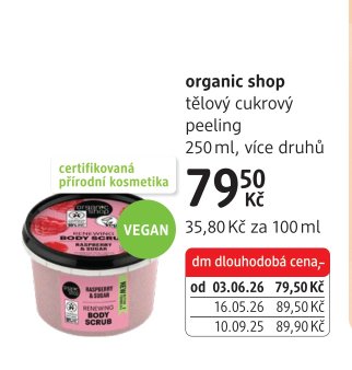 organic shop tělový cukrový peeling