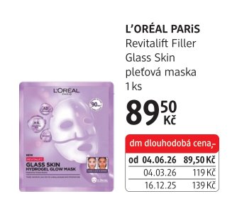 L'ORÉAL PARIS Revitalift Filler Glass Skin pleťová maska 1 ks