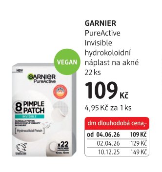 GARNIER PureActive Invisible hydrokoloidní náplast na akné 22 ks