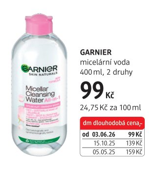 GARNIER micelární voda 400 ml, 2 druhy