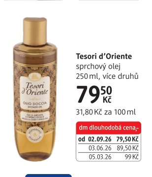 Tesori d'Oriente sprchový olej 250 ml, více druhů