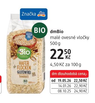dmBio malé ovesné vločky 500 g