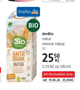dmBio natur ovesný nápoj 1 l