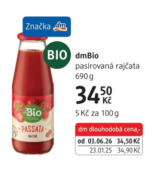 dmBio pasírovaná rajčata 690 g