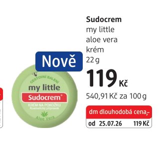 Sudocrem my little aloe vera krém