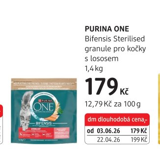 PURINA ONE Bifensis Sterilised granule pro kočky s lososem 1,4 kg