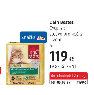Dein Bestes Exquisit stelivo pro kočky s vůní 6 l