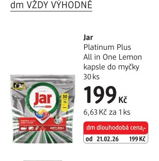Jar Platinum Plus All in One Lemon kapsle do myčky 30 ks