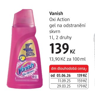 Vanish Oxi Action gel na odstranění skvrn 1l, 2 druhy