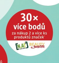 30x více bodů za nákup 2 a více ks produktů značek N.A! Beauty Sweeties
