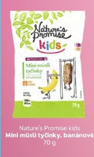Nature's Promise kids Mini müsli tyčinky, banánové 70 g