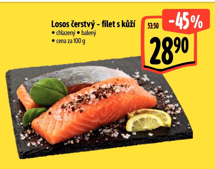 Losos čerstvý - filet s kůží