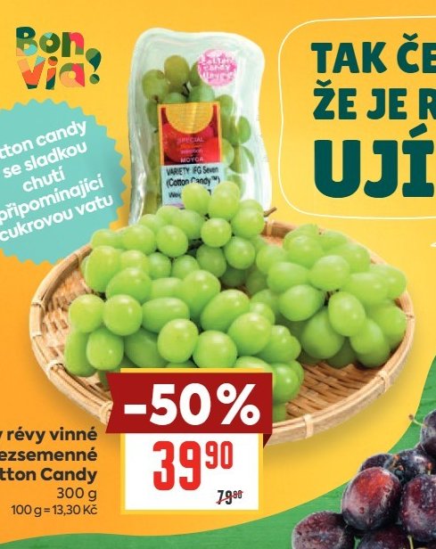 Hrozny révy vinné bezsemenné Cotton Candy