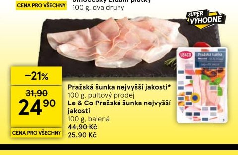 Le & Co Pražská šunka nejvyšší jakosti