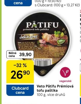 Veto Pátifu Prémiová tofu paštika