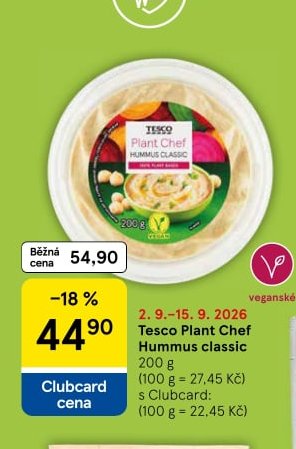Tesco Plant Chef Hummus classic