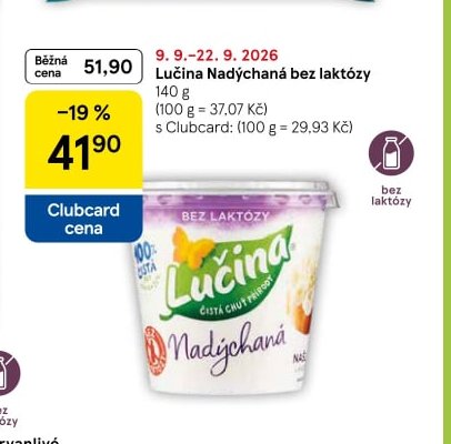 Lučina Nadýchaná bez laktózy