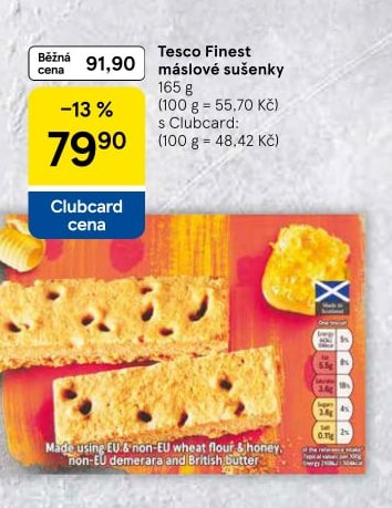 Tesco Finest máslové sušenky