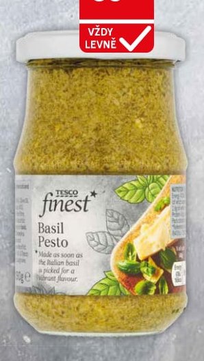 Tesco Finest Bazalkové pesto se sýrem a piniovými oříšky
