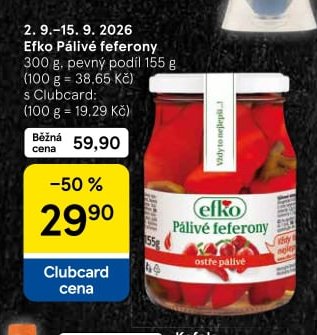 Efko Pálivé feferony