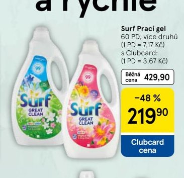 Surf prací gel