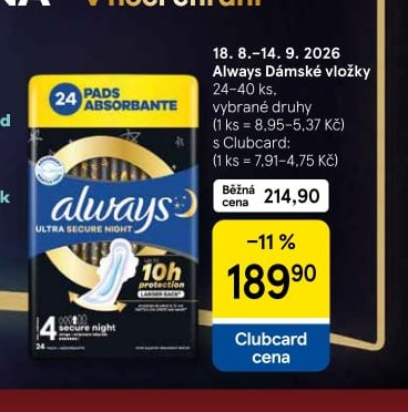 Always Dámské vložky
