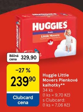 Huggies Little Movers Plenkové kalhotky 34 ks