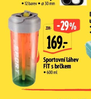 Sportovní láhev FIT s brčkem