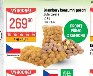Brambory konzumní pozdní