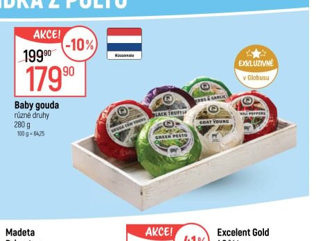 Baby gouda různé druhy