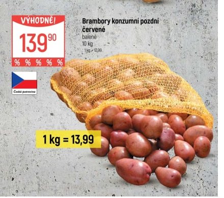 Brambory konzumní pozdní červené