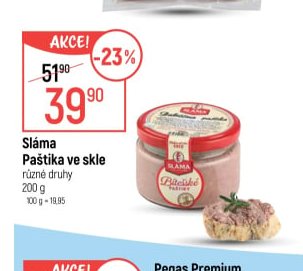 Sláma Paštika ve skle