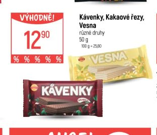 Kávenky, Kakaové řezy, Vesna
