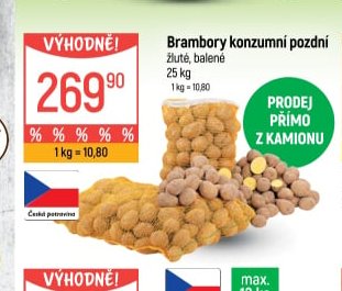 Brambory konzumní pozdní