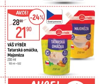 Váš Výběr Tatarská omáčka, Majonéza