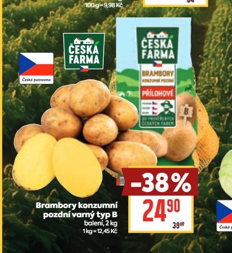 Brambory konzumní pozdní varný typ B
