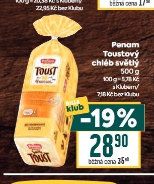 Penam Toustový chléb světlý 500 g