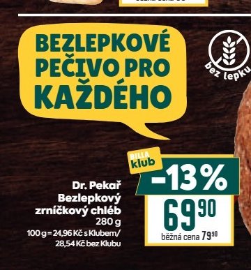 Dr. Pekař Bezlepkový zrníčkový chléb 280 g