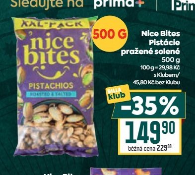 Nice Bites Pistácie pražené solené