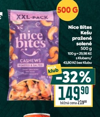 Nice Bites Kešu pražené solené