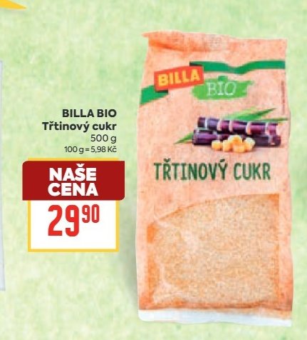 BILLA BIO Třtinový cukr