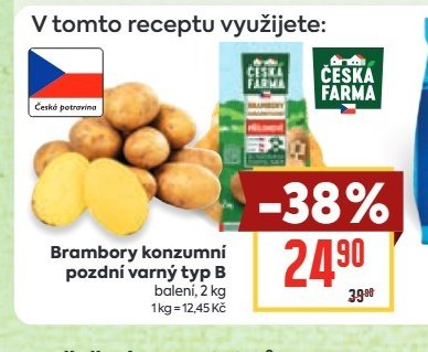Brambory konzumní pozdní varný typ B
