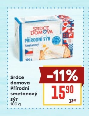 Srdce domova Přírodní sýr smetanový